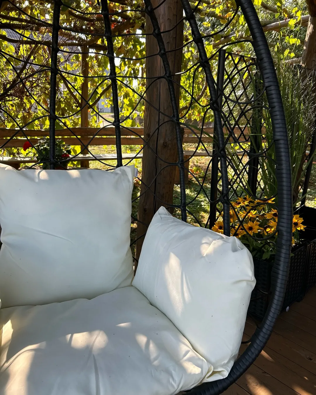 Balancelle de jardin en acier avec coussin cozy