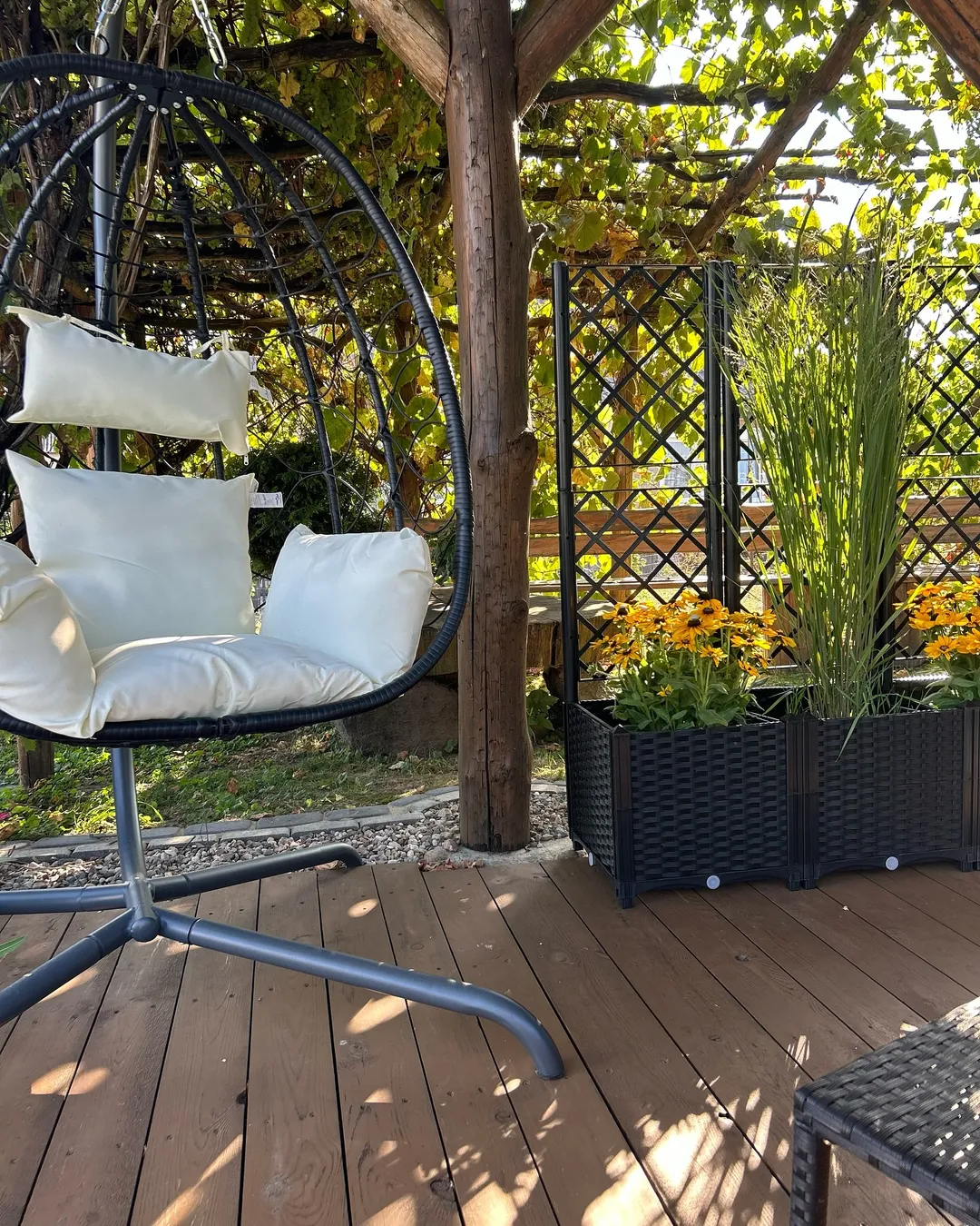 Balancelle de jardin en acier avec coussin cozy