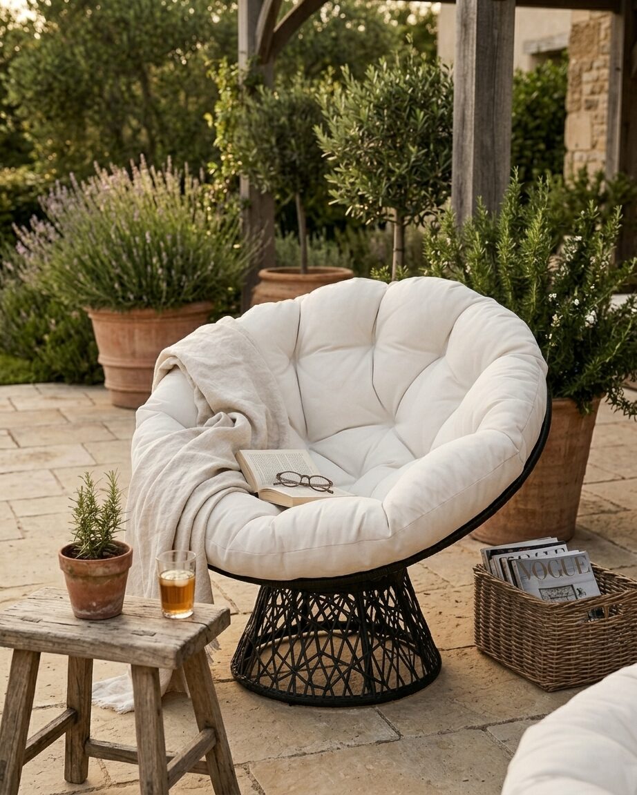 Fauteuil Louise pivotant en rotin